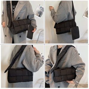 Woven Black Crossbody/Shoulder Bag